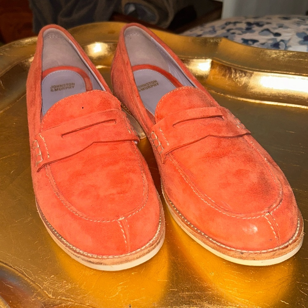 Johnston & Murphy Orange Suede Loafers | Purchased with Confidence